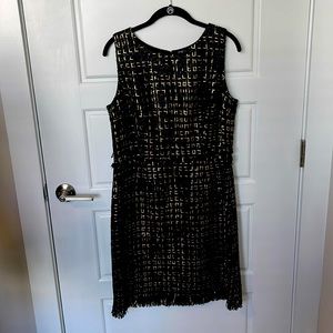 Per Se Black and Gold Sheath Dress with Matching Sweater